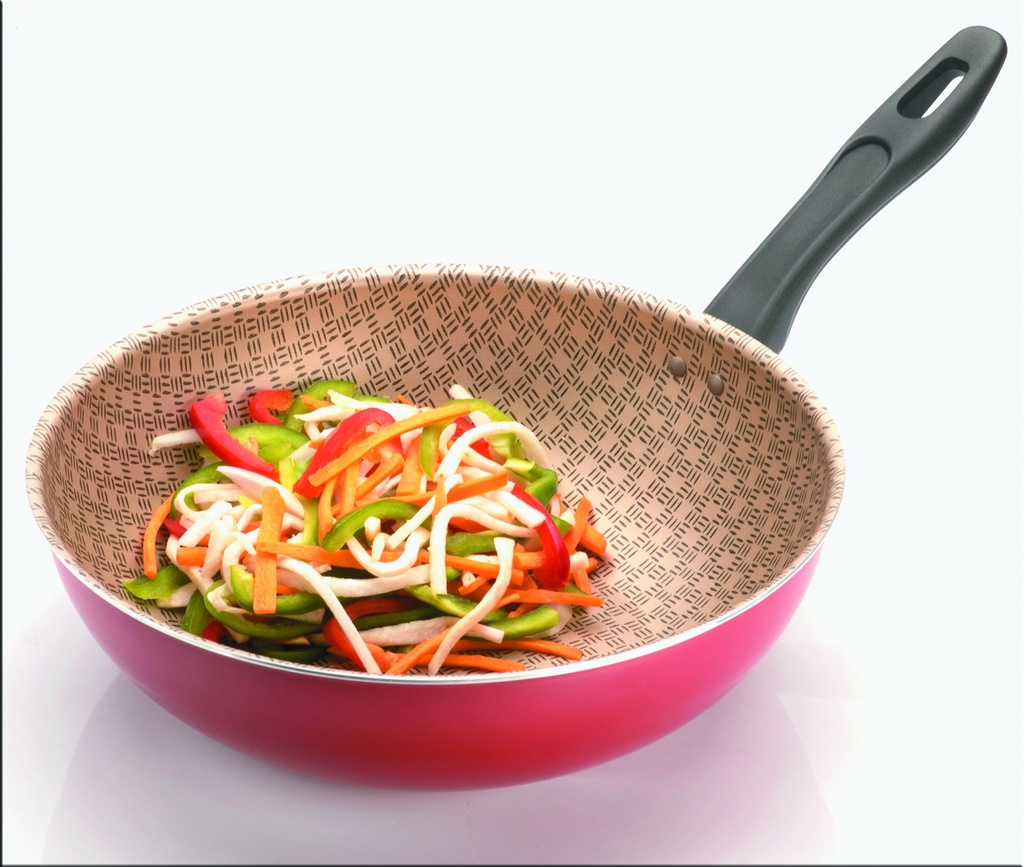 WOK ANTIADHERENTE BORDO  28 CM "LINEA RIVOLI"