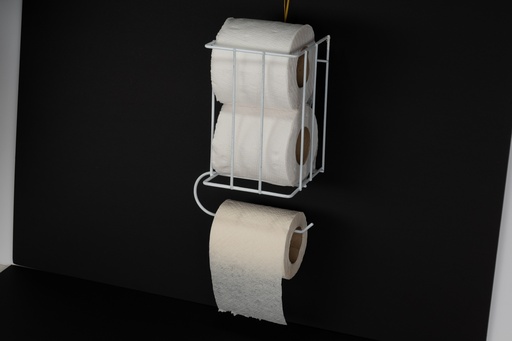 [1158] PORTA PAPEL HIGIENICO 2 +1 EN USO AMUR. BCO