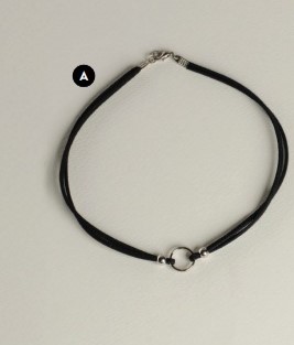 [1243] COLGANTES -- DOBLE CORDÓN CON ARGOLLA COMÚN CHOKER