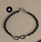 [1249] PULSERAS -- CUERO TRENZADO CON INFINITO GRANDE
