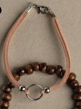 [1254] PULSERAS -- GAMUZA CAMEL CON ARGOLLA