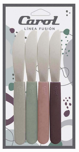 [1665] CUCHILLOS PARA UNTAR, X 4 PIEZAS, MIX COLOR -- MIX FUSION
